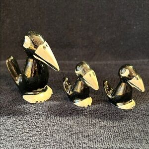 Rio Hondo Crow Magpie Blackbird California Pottery Set of 3 40’s - 50’s